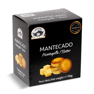 Mantecados de mantequilla La flor de Antequera caja 190 g-0 Mantecados de mantequilla La flor de Antequera caja 190 g-0