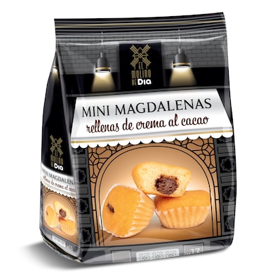 Mini magdalenas rellena de chocolate El molino de Dia bolsa 180 g-0