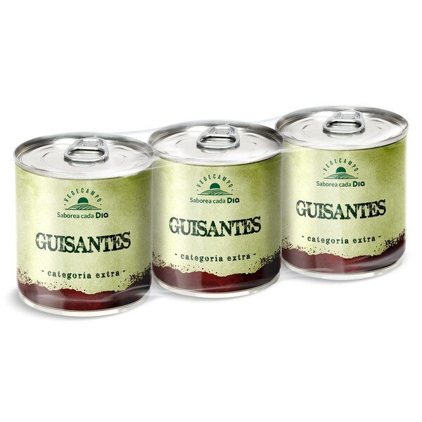 Guisantes Medianos Dia Vegecampo Pack 3 Latas 140 Gr.