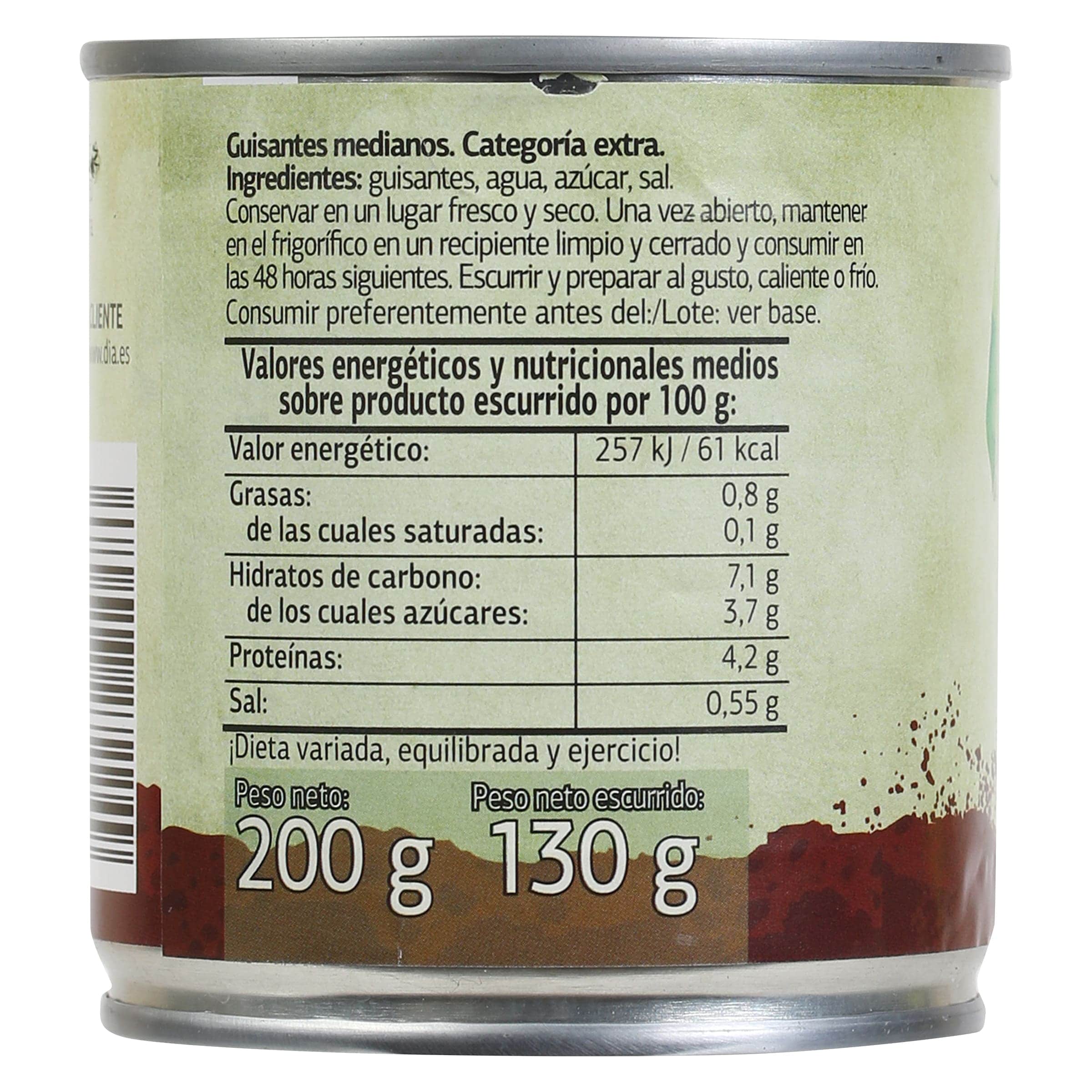 Guisantes medianos Dia Vegecampo 3 x 130 g