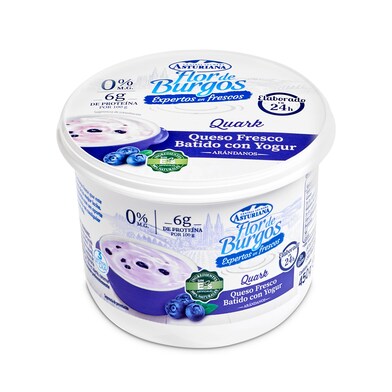 Queso fresco con arándanos Flor de burgos tarrina 450 g-0 Queso fresco con arándanos Flor de burgos tarrina 450 g-0