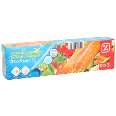 Bolsas de congelación 3 lt con cierre zip Dia bolsa 40 unidades-0 Bolsas de congelación 3 lt con cierre zip Dia bolsa 40 unidades-0