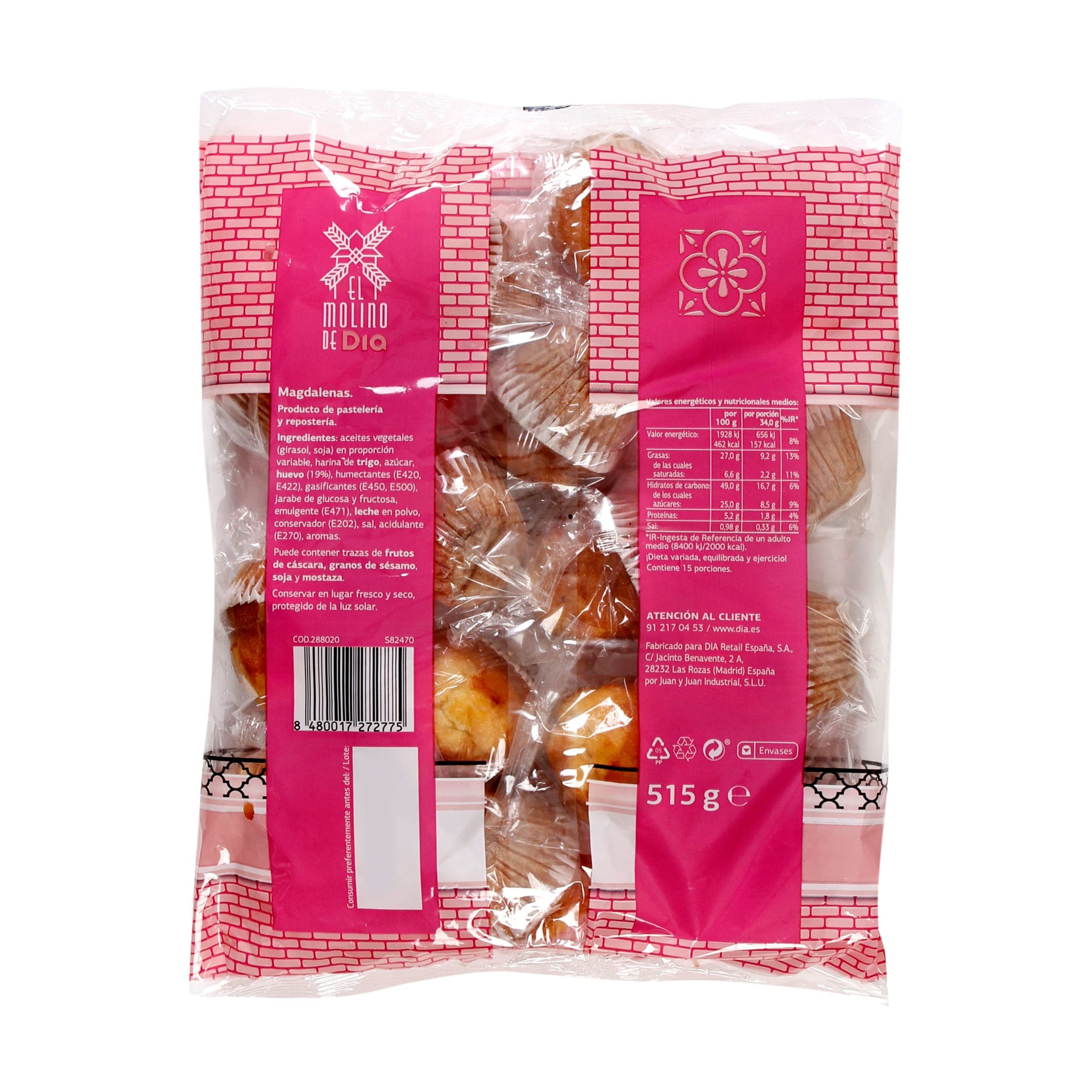 Magdalenas clásicas El Molino de Dia 515 g