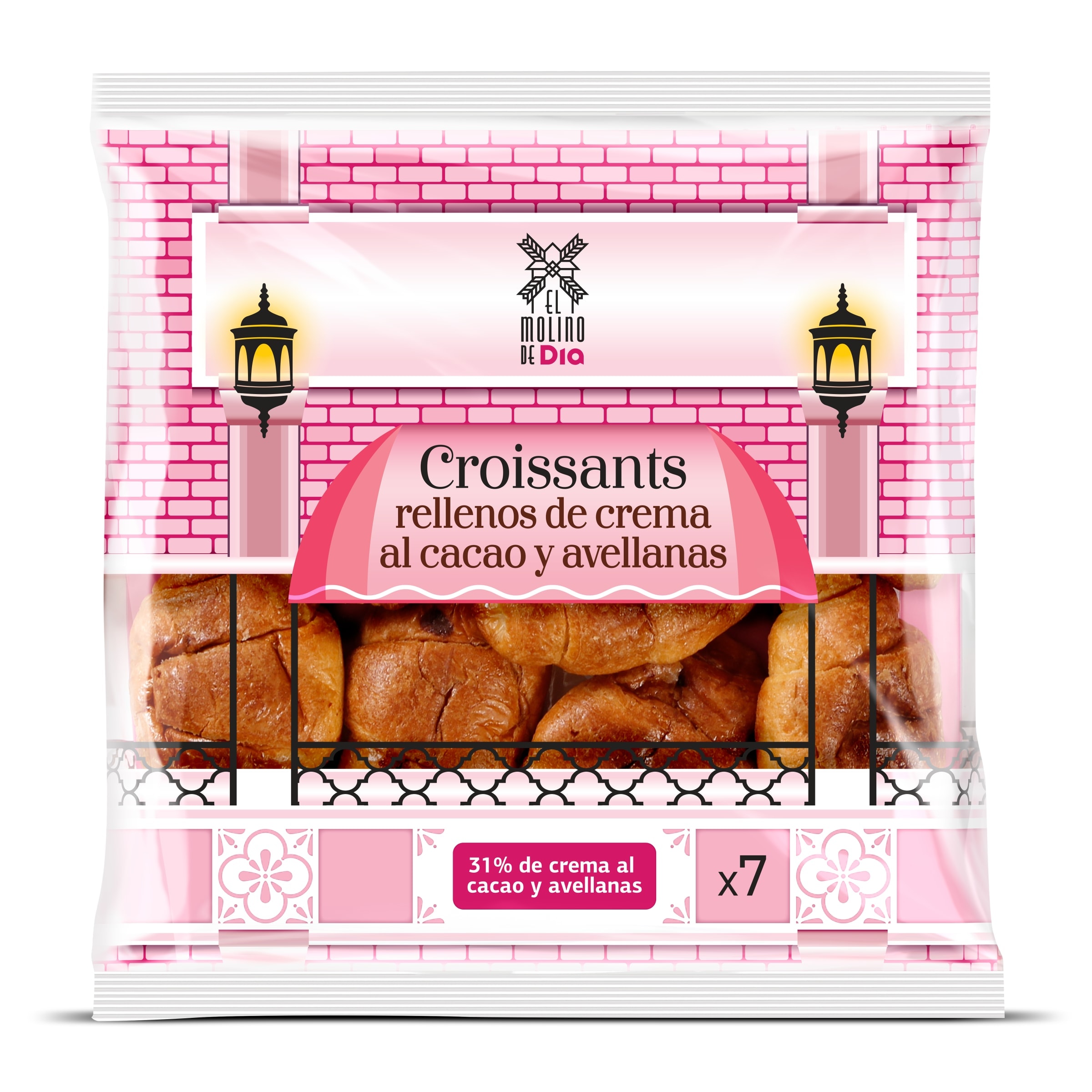Croissants rellenos de cacao y avellanas El molino de Dia bolsa 315 g -  Supermercados DIA