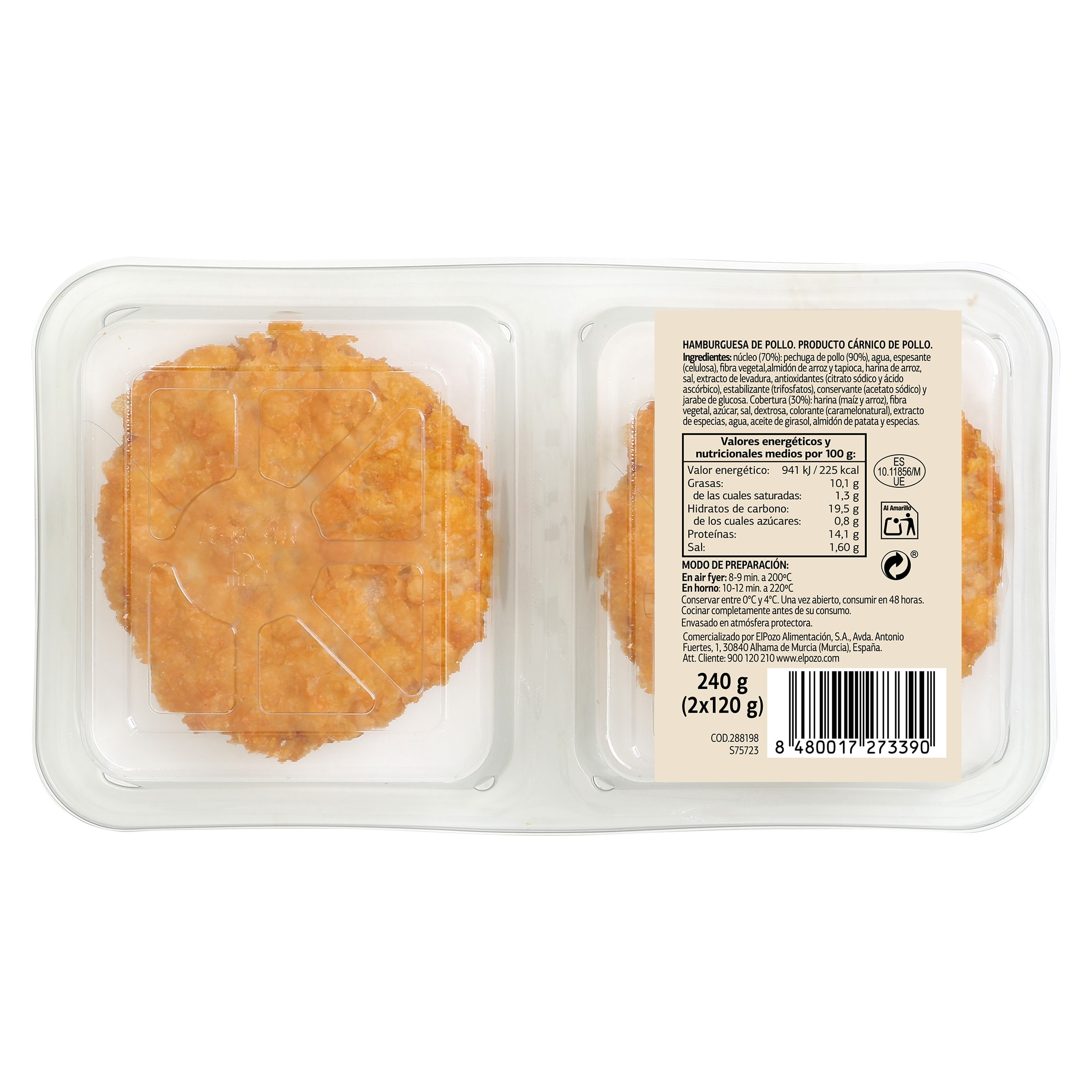 Burger crunchy de pollo Selección de Dia 240 g