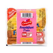 Salchichas frankfurt de pavo Campofrío bolsa 3 x 140 g