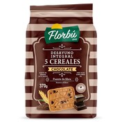 Galletas integrales con 5 cereales y chocolate Florbu bolsa 400 g