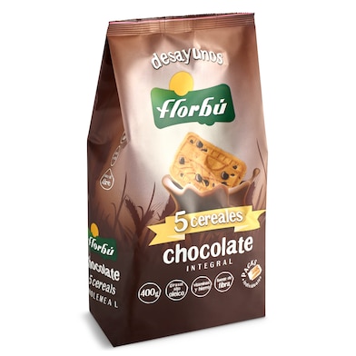 Galletas integrales con 5 cereales y chocolate Florbu bolsa 400 g-0