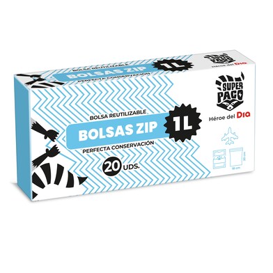 Bolsas de congelación zip 1 lt Super Paco de Dia caja 20 unidades-0 Bolsas de congelación zip 1 lt Super Paco de Dia caja 20 unidades-0