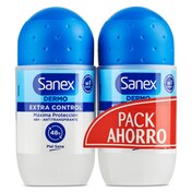 Desodorante roll-on dermo extra control duplo Sanex bote 100 ml