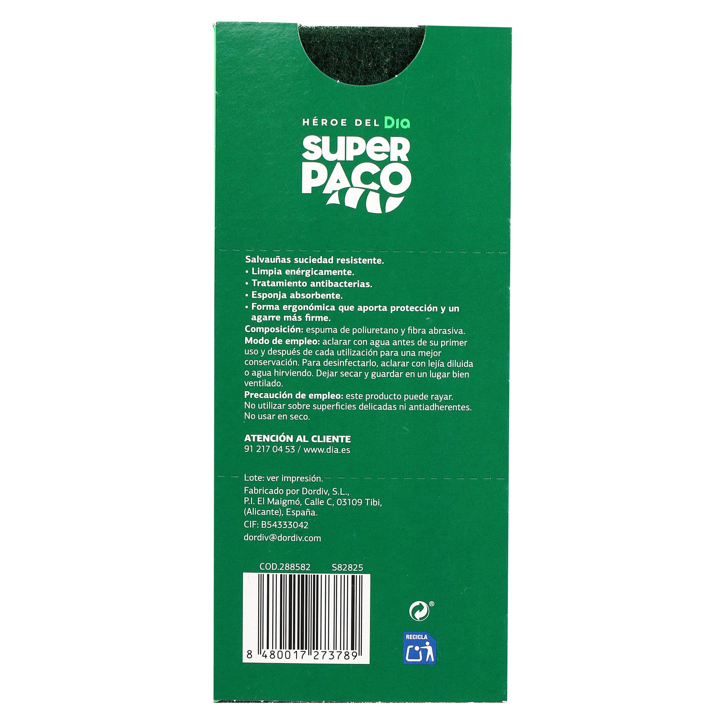 Estropajo salvauñas suciedad resistente Dia Super Paco 3 unidades