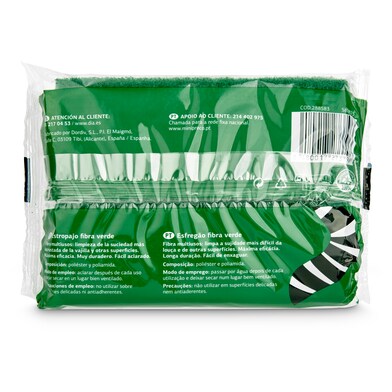 Estropajo de fibra verde Super Paco bolsa 4 unidades-1 Estropajo de fibra verde Super Paco bolsa 4 unidades-1