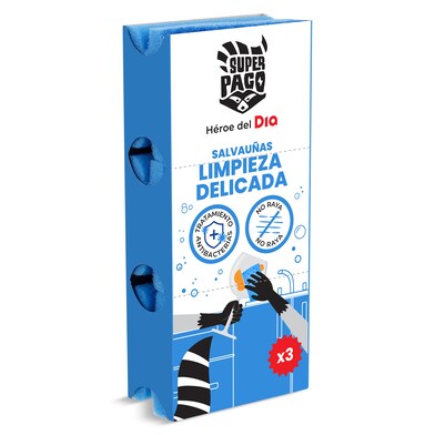 Estropajo salvauñas limpieza delicada Super Paco estuche 3 unidades-0