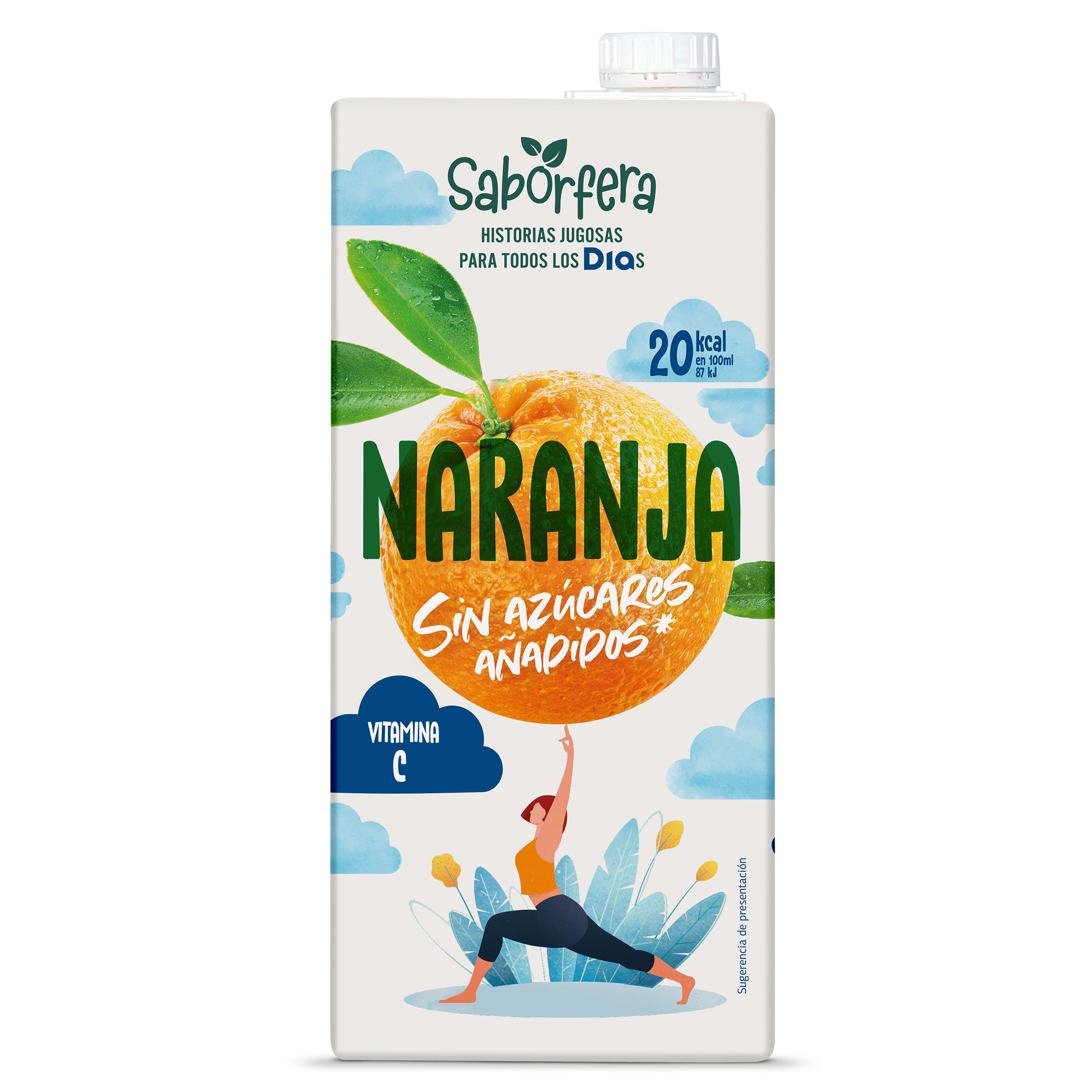 Bebida de zumo de naranja sin azúcares añadidos Dia Saborfera 1 L