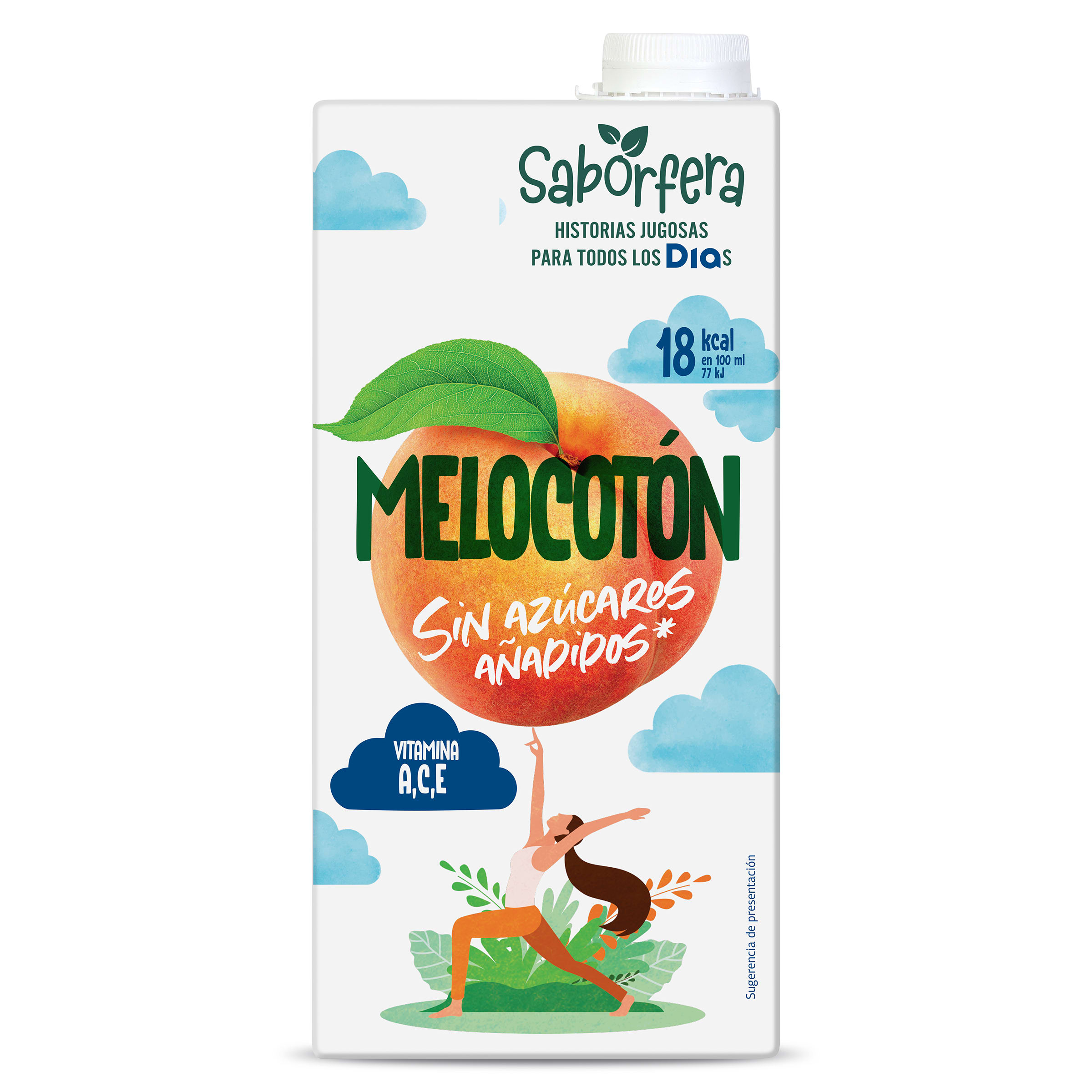 Bebida de zumo de melocotón sin azúcares añadidos Dia Saborfera 1 L