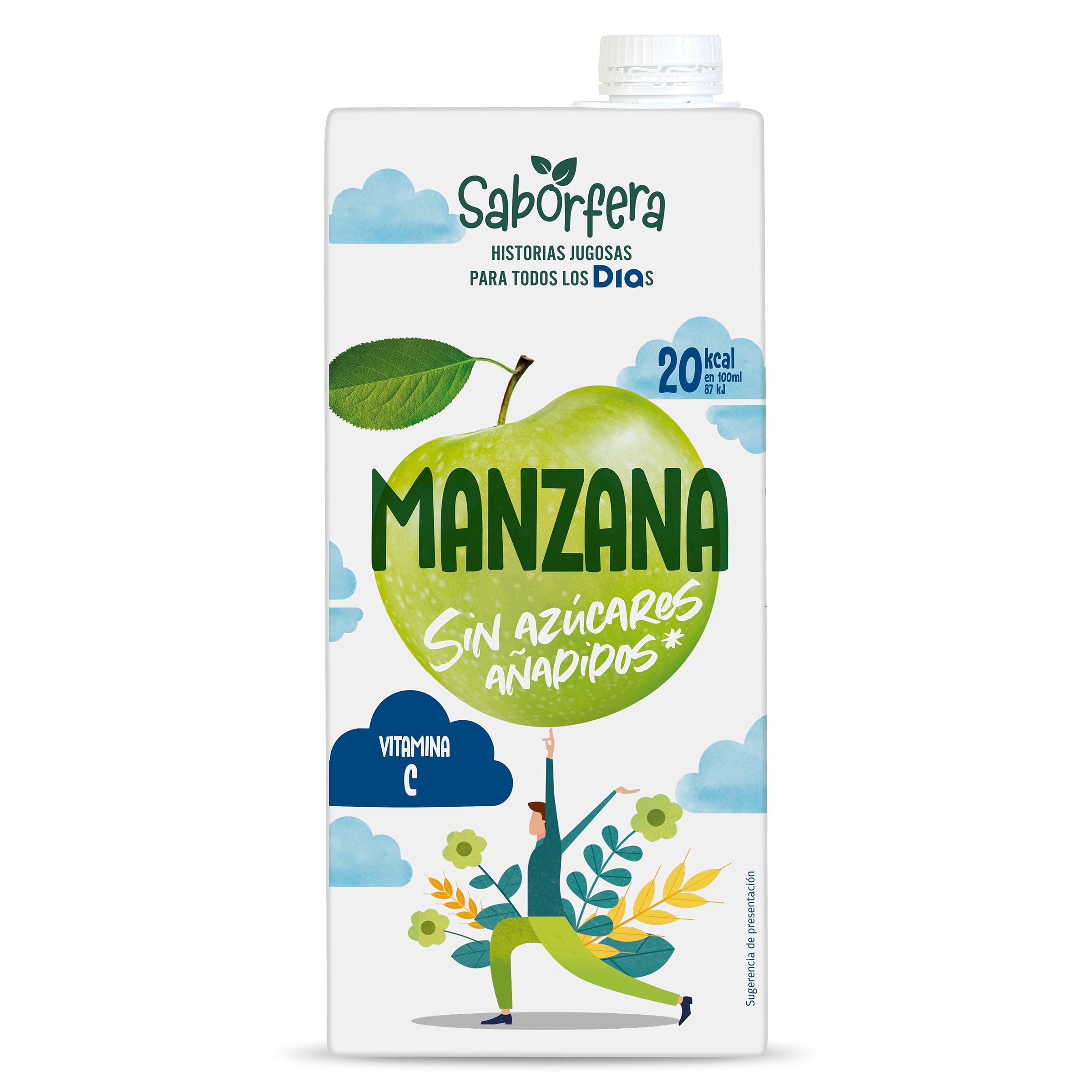 Bebida de zumo de manzana sin azúcares añadidos Dia Saborfera 1 L