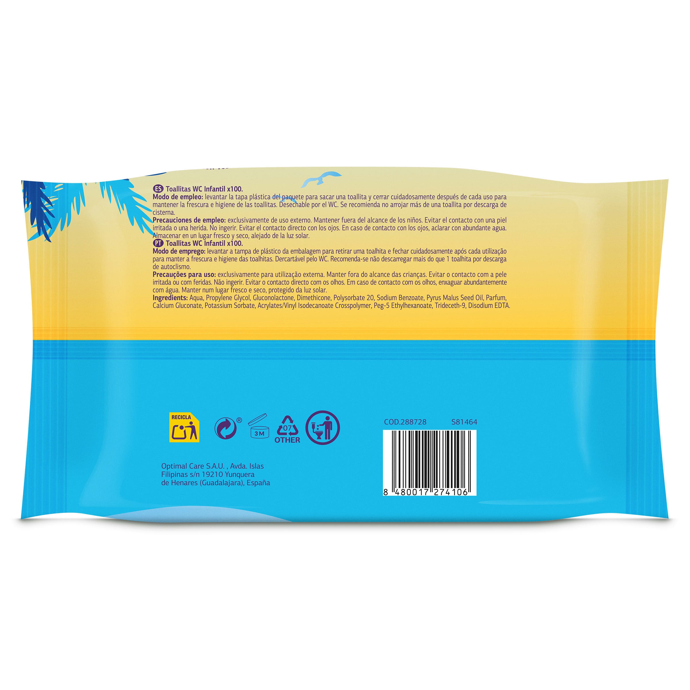 Papel higiénico húmedo Dia Planeta Junior 100 unidades