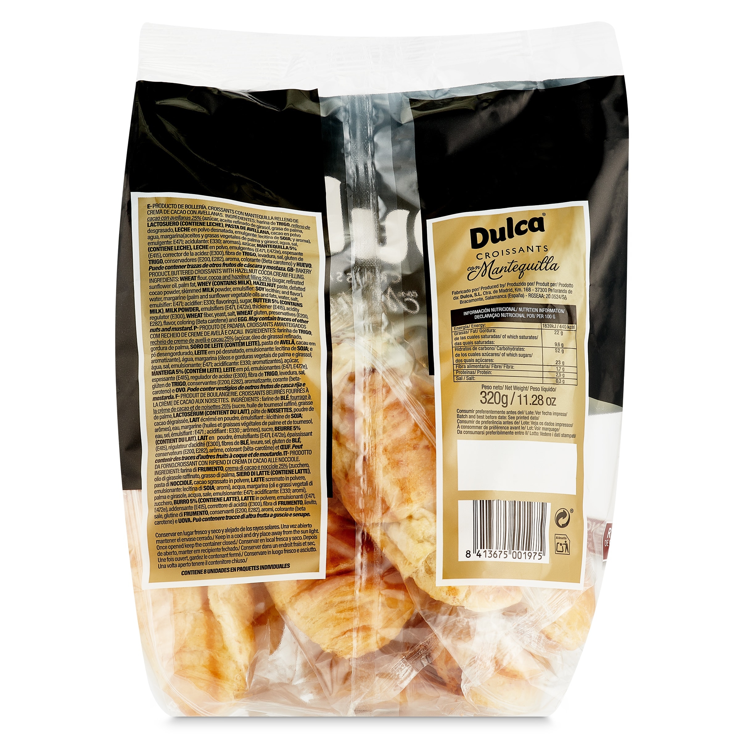 Croissants rellenos de cacao y avellanas Dulca 320 g