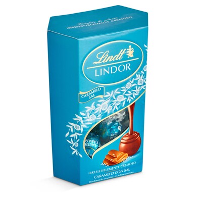 Bombones de chocolate con caramelo y sal Lindt Lindor caja 200 g-0