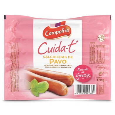Salchichas de pavo Campofrío Cuida-T bolsa 170 g-0 Salchichas de pavo Campofrío Cuida-T bolsa 170 g-0