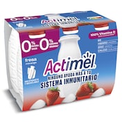 Yogur desnatado líquido de fresa Actimel pack 6 x 100 g