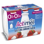 Yogur desnatado líquido de fresa Actimel pack 6 x 100 g