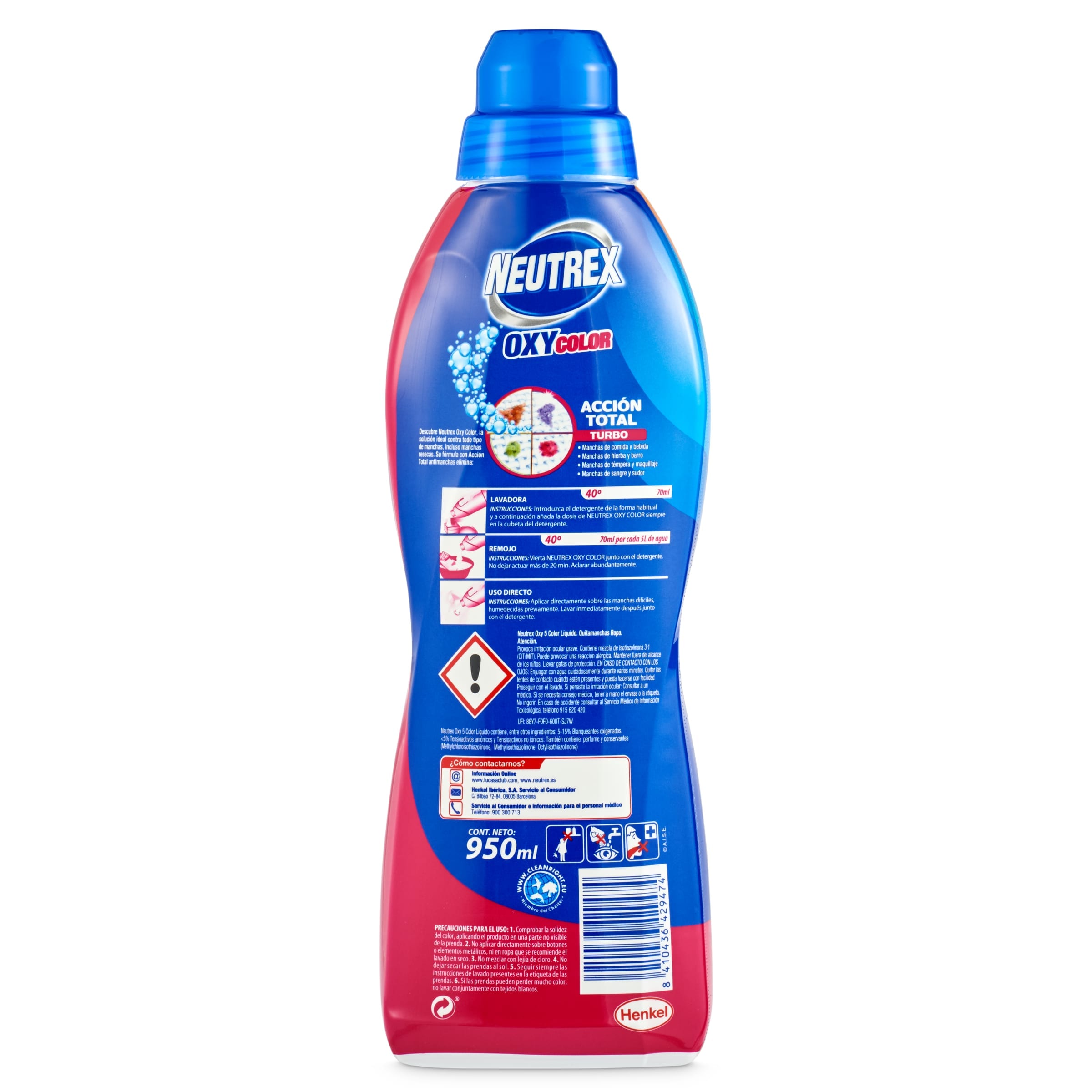 Quitamanchas oxy color Neutrex 950 ml
