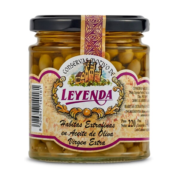 Habitas Baby en Aceite de Oliva Leyenda Frasco 140 Gr.