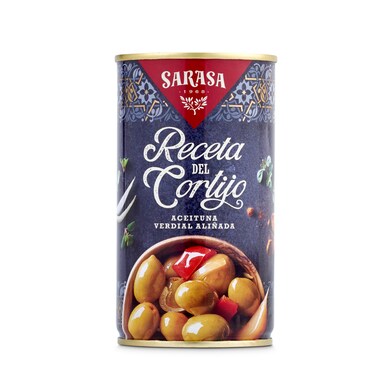 Aceituna aliñada receta del cortijo Sarasa lata 185 g-0 Aceituna aliñada receta del cortijo Sarasa lata 185 g-0