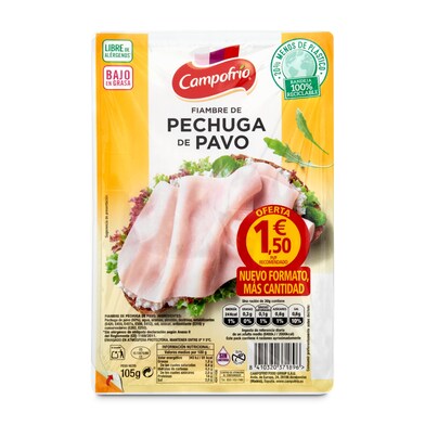 Pechuga de pavo Campofrío sobre 105 g-0 Pechuga de pavo Campofrío sobre 105 g-0