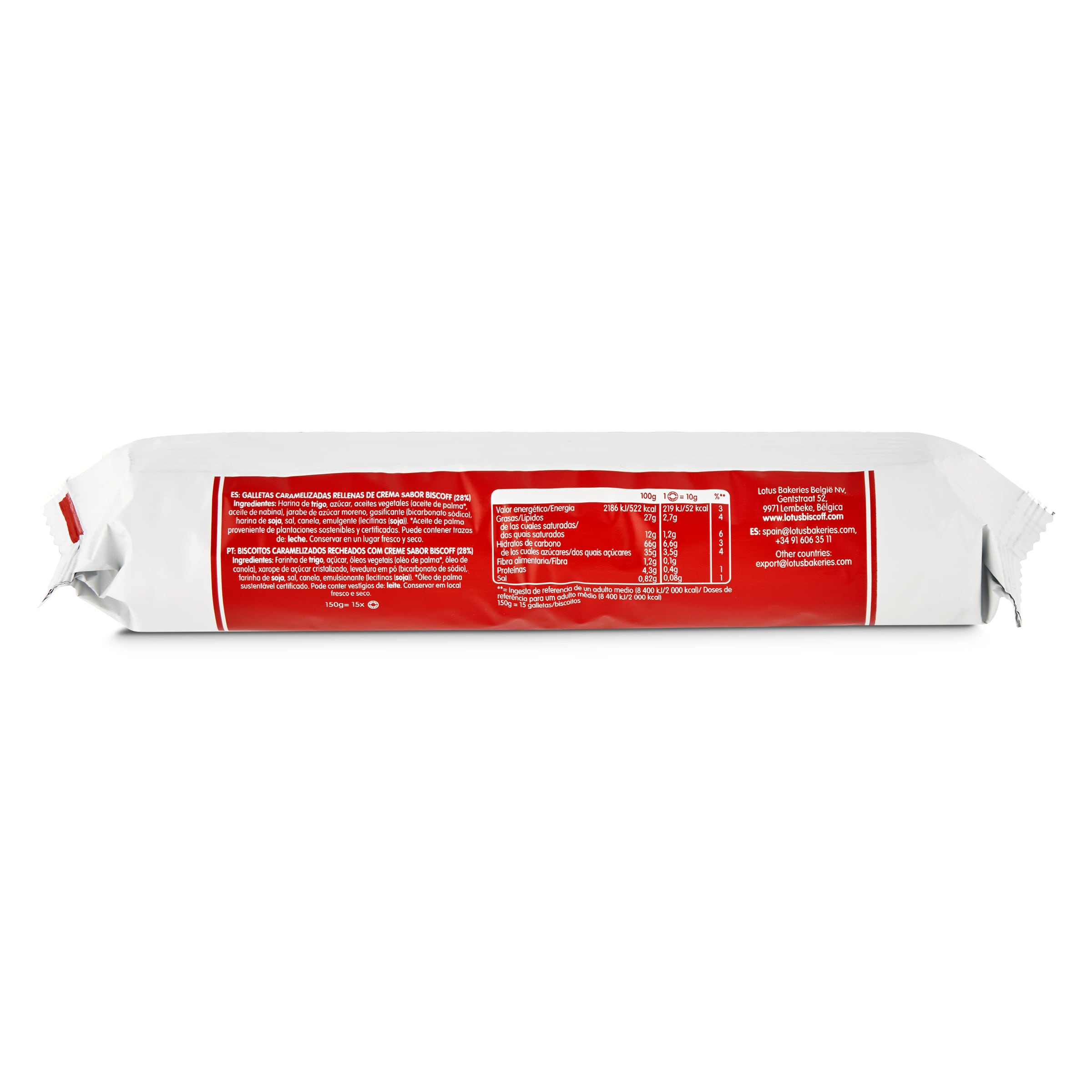 Galletas caramelizadas rellenas de crema Lotus Biscoff 150 g