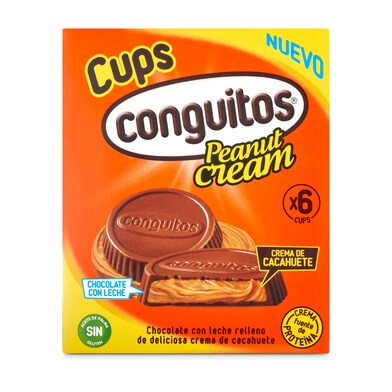 Chocolate con leche relleno de crema de cacahuete Conguitos caja 102 g-0 Chocolate con leche relleno de crema de cacahuete Conguitos caja 102 g-0