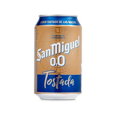 Cerveza tostada 0,0% alcohol San Miguel lata 33 cl-0