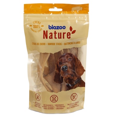 Snack para perros sticks de cuero natural Biazoo bolsa 100 g-0