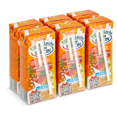 Bebida de zumo de frutas con leche tropical zero Don Simón brik 6 x 200 ml-0 Bebida de zumo de frutas con leche tropical zero Don Simón brik 6 x 200 ml-0