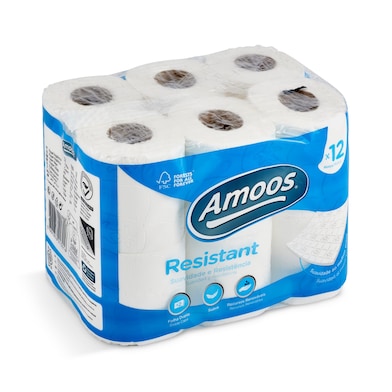 Papel higiénico suave 2 capas Amoos bolsa 12 unidades-0