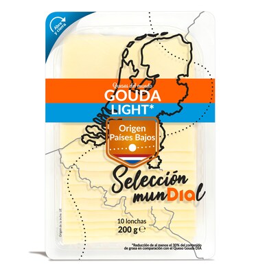 Queso gouda light Selección Mundial de Dia sobre 200 g-0