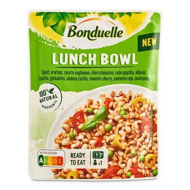 Lunch bowl espelta, guisantes, alubias, cherry, pimiento rojo y aceitunas Bonduelle bolsa 250 g-0 Lunch bowl espelta, guisantes, alubias, cherry, pimiento rojo y aceitunas Bonduelle bolsa 250 g-0