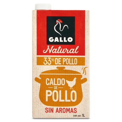 Caldo natural de pollo GALLO pack 2 unidades BRIK 1 LT-1 Caldo natural de pollo GALLO pack 2 unidades BRIK 1 LT-1