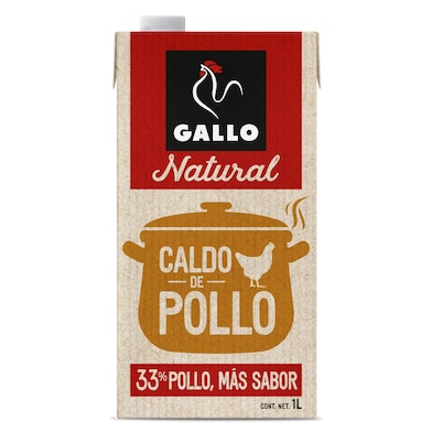 Caldo natural de pollo GALLO  pack 2 unidades BRIK 1 LT-0