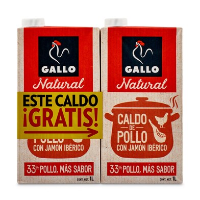 Caldo natural de pollo GALLO pack 2 unidades BRIK 1 LT-1 Caldo natural de pollo GALLO pack 2 unidades BRIK 1 LT-1