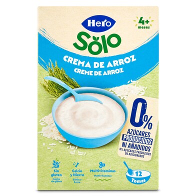 Papilla crema de arroz sin azúcares añadidos Hero caja 220 g-1 Papilla crema de arroz sin azúcares añadidos Hero caja 220 g-1