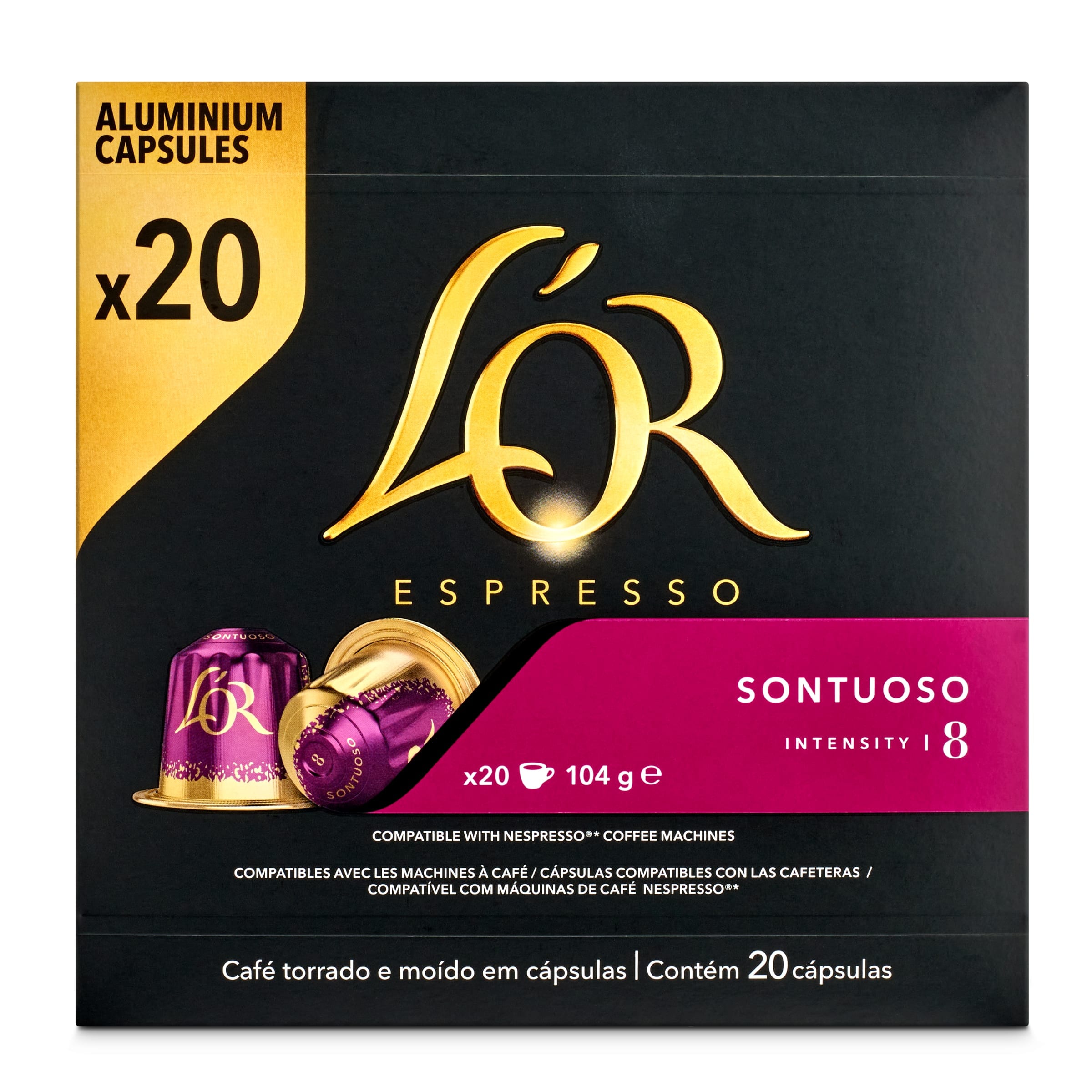 Cápsulas de café espresso sontuoso L'Or 20 unidades