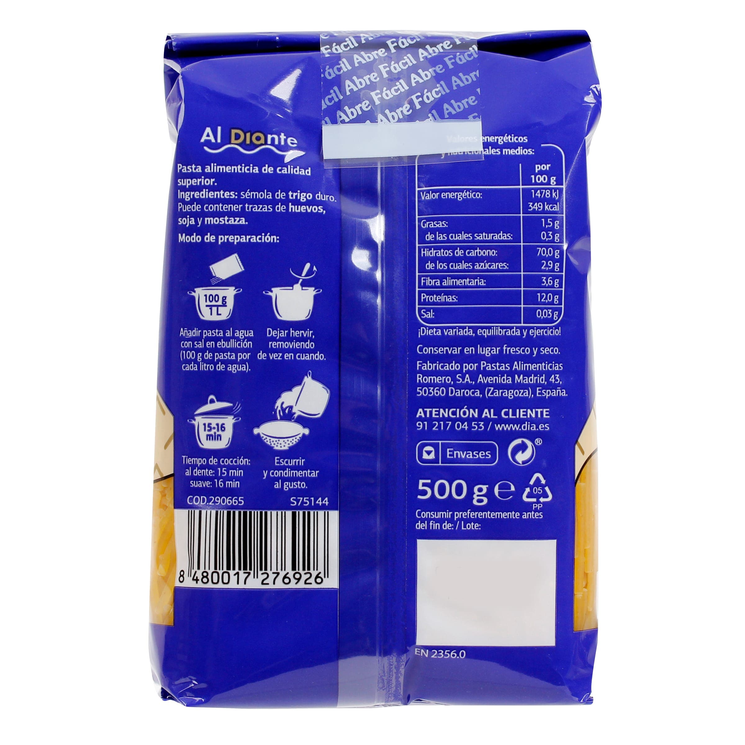 Fideo grueso Dia Al Diante 500 g