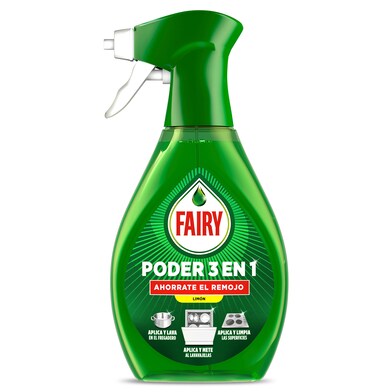 Lavavajillas a mano poder 3 en 1 limón Fairy spray 500 ml-0 Lavavajillas a mano poder 3 en 1 limón Fairy spray 500 ml-0