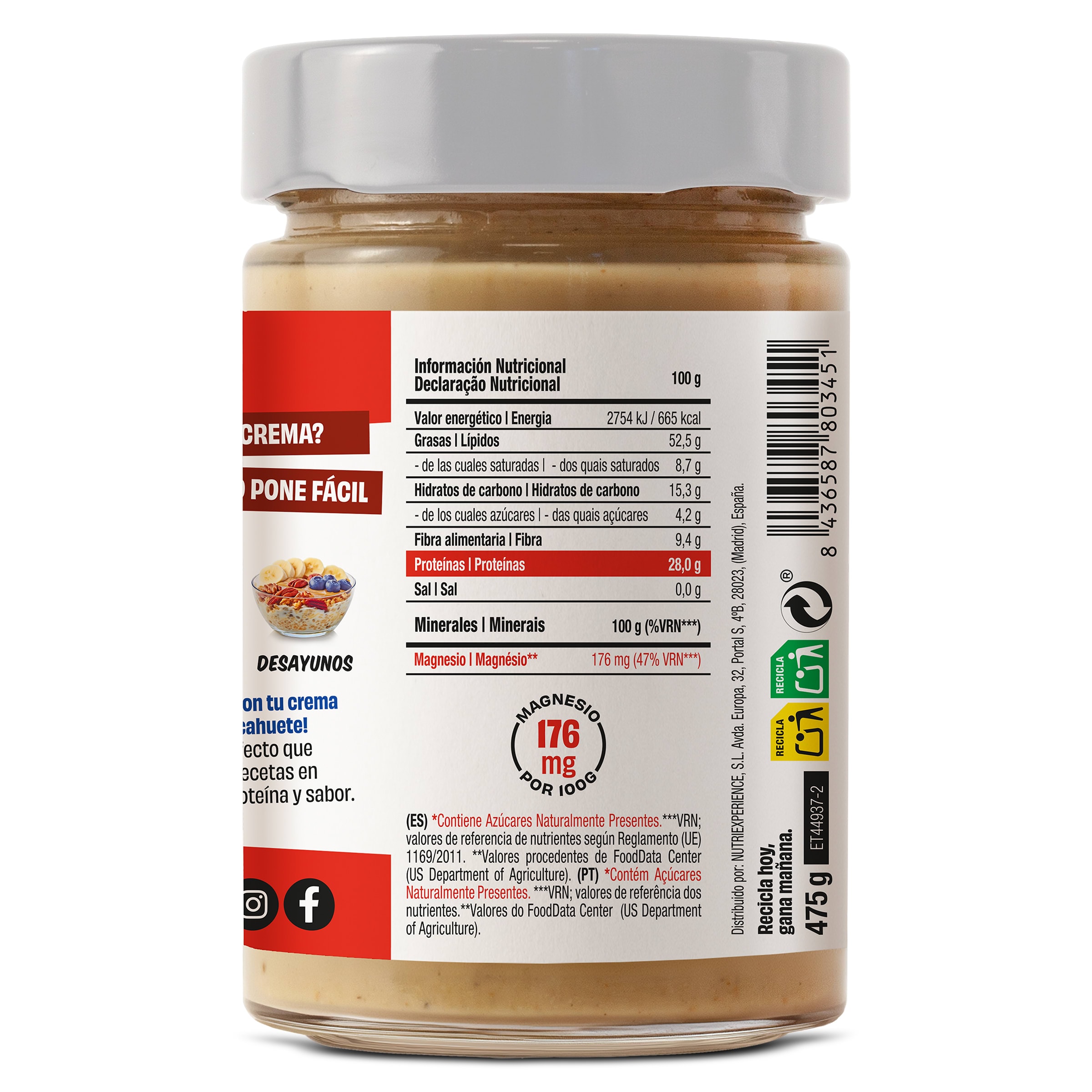 Crema de cacahuete Just loading 475 g