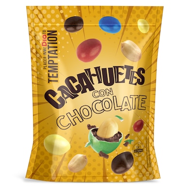 Cacahuetes cubiertos de chocolate de colores Temptation de Dia bolsa 180 g-0