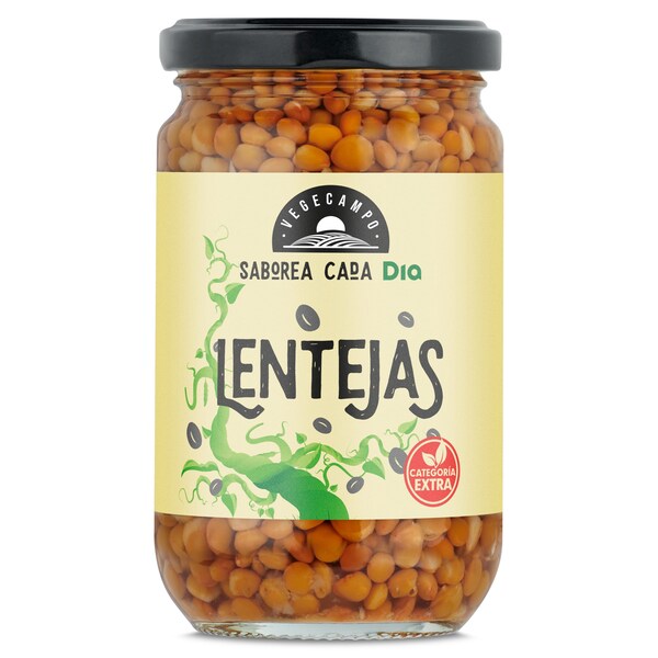 Lentejas Cocidas Dia Vegecampo Frasco 210 Gr.