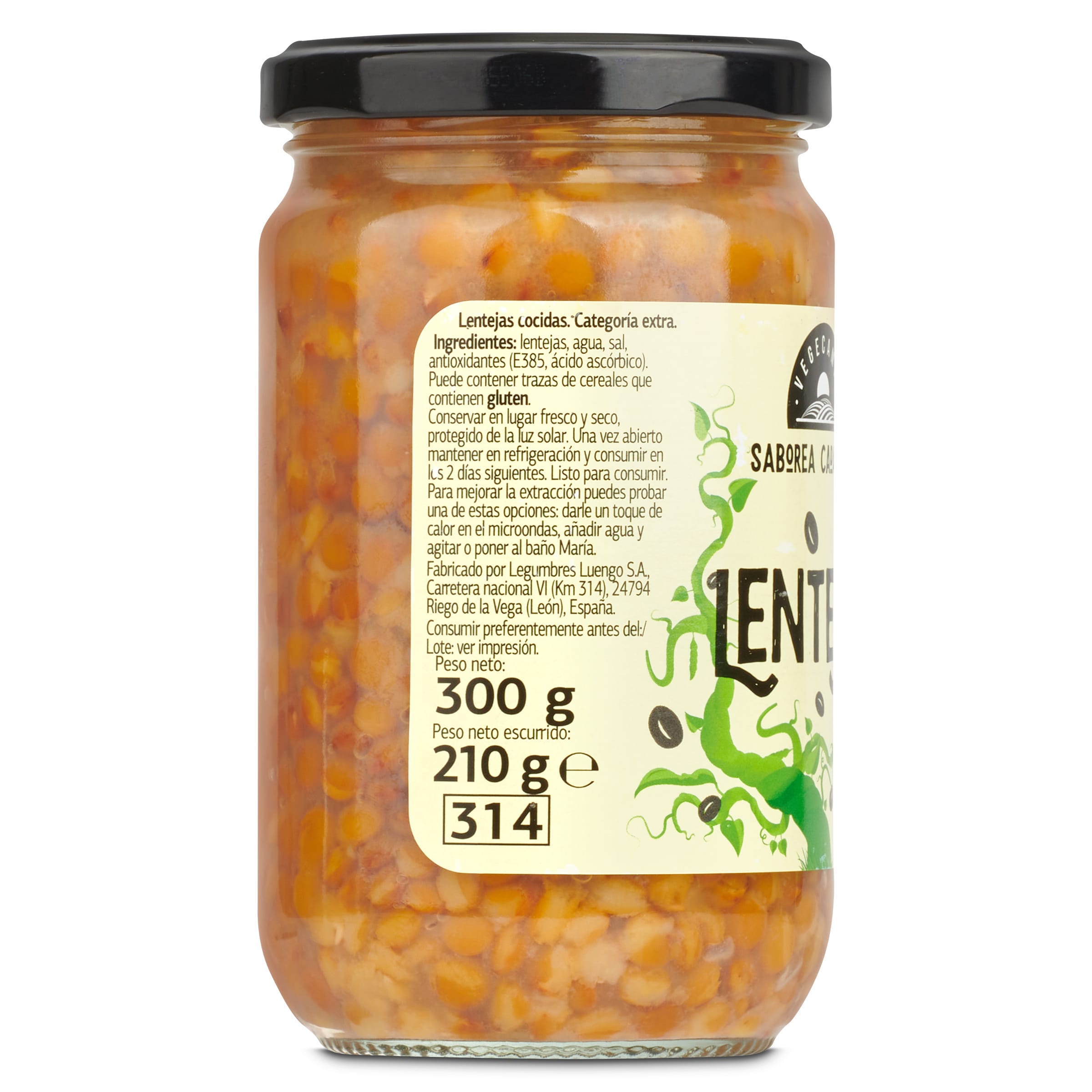 Lentejas cocidas Dia Vegecampo 210 g