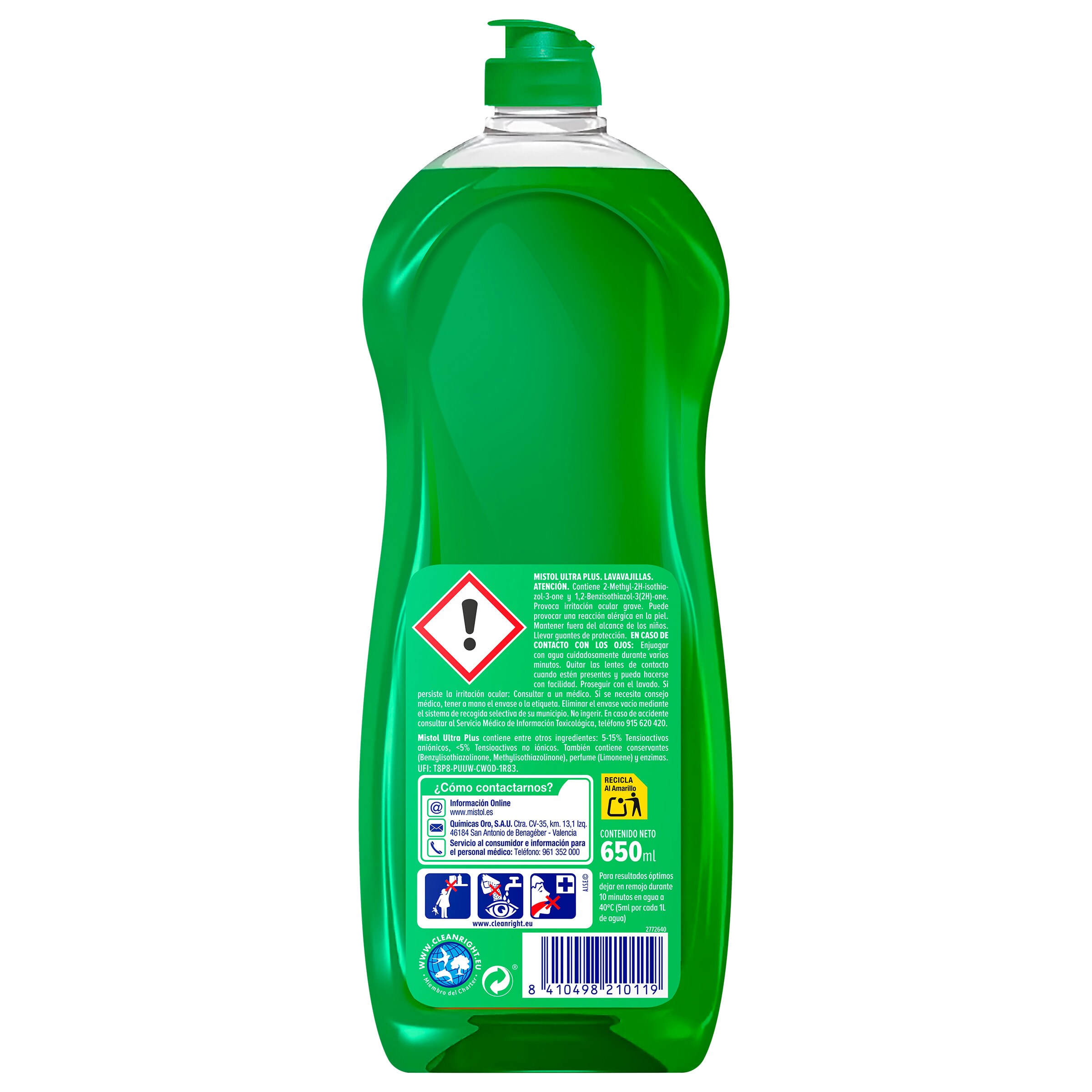 Lavavajillas a mano ultra plus Mistol 650 ml